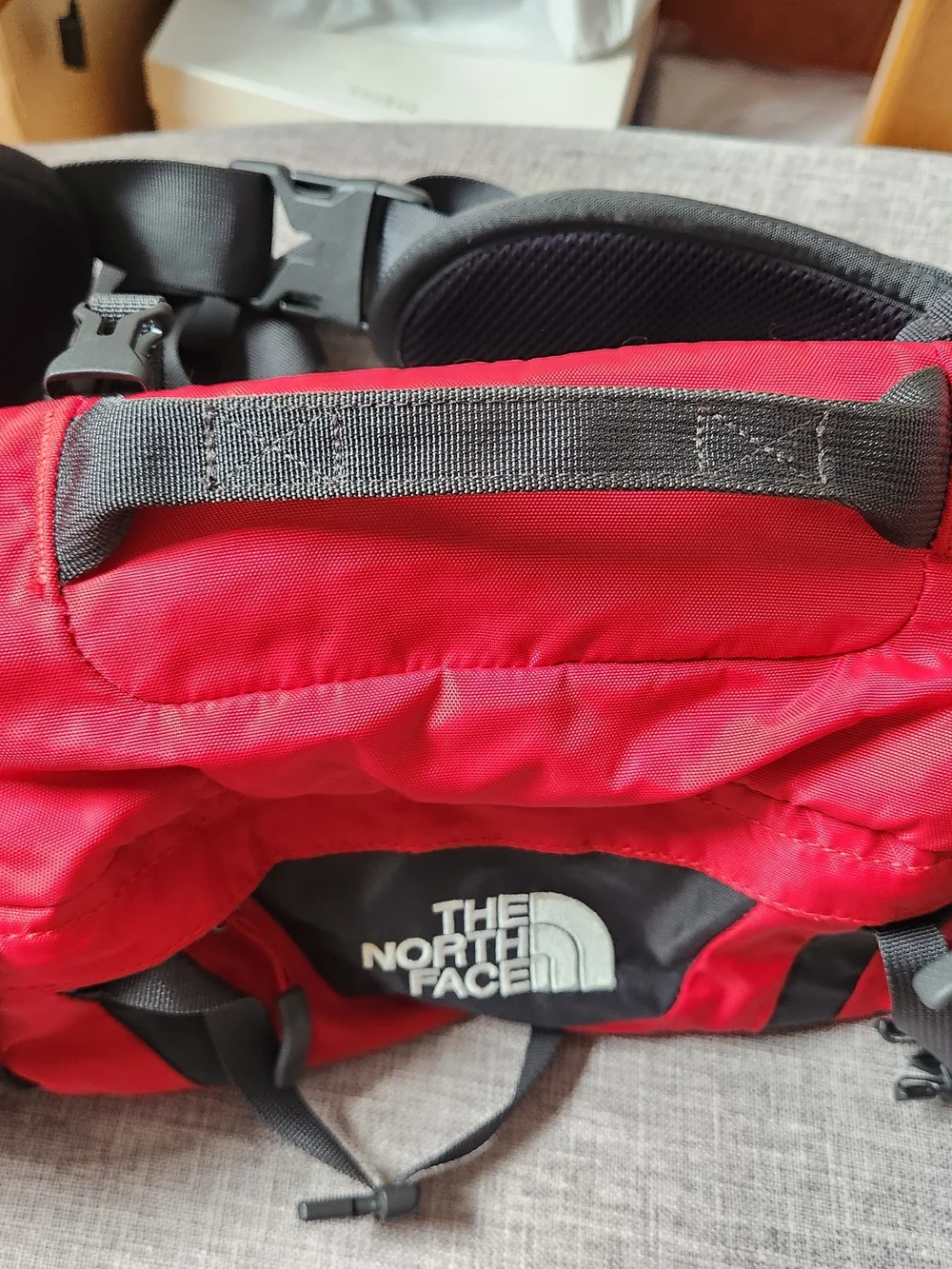 The North Face Red and Black Belt Bag with Logo